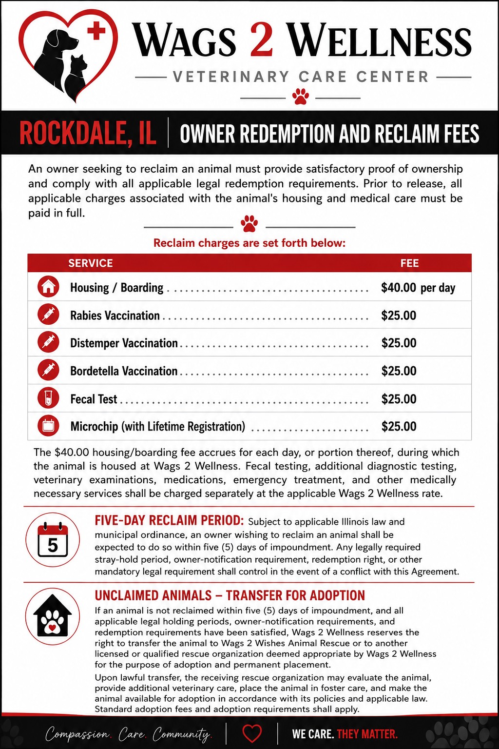 Village of Rockdale has Contracted with Wags 2 Wellness